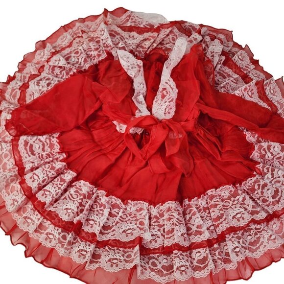 VTG Martha’s Miniatures Full Circle Red Ruffled Dress Size 6 Pageant Christmas - Picture 2 of 12